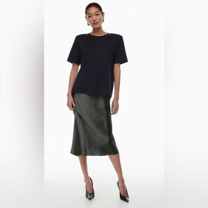 ARITZIA - Satin Midi Dark Green Skirt